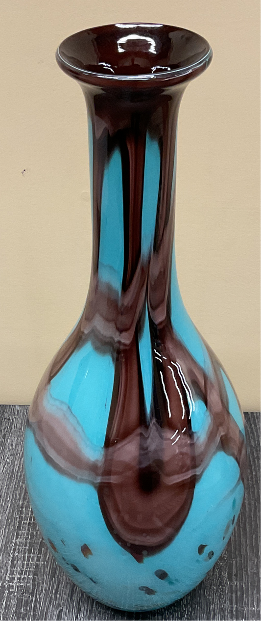 VASE EN VERRE TURQUOISE