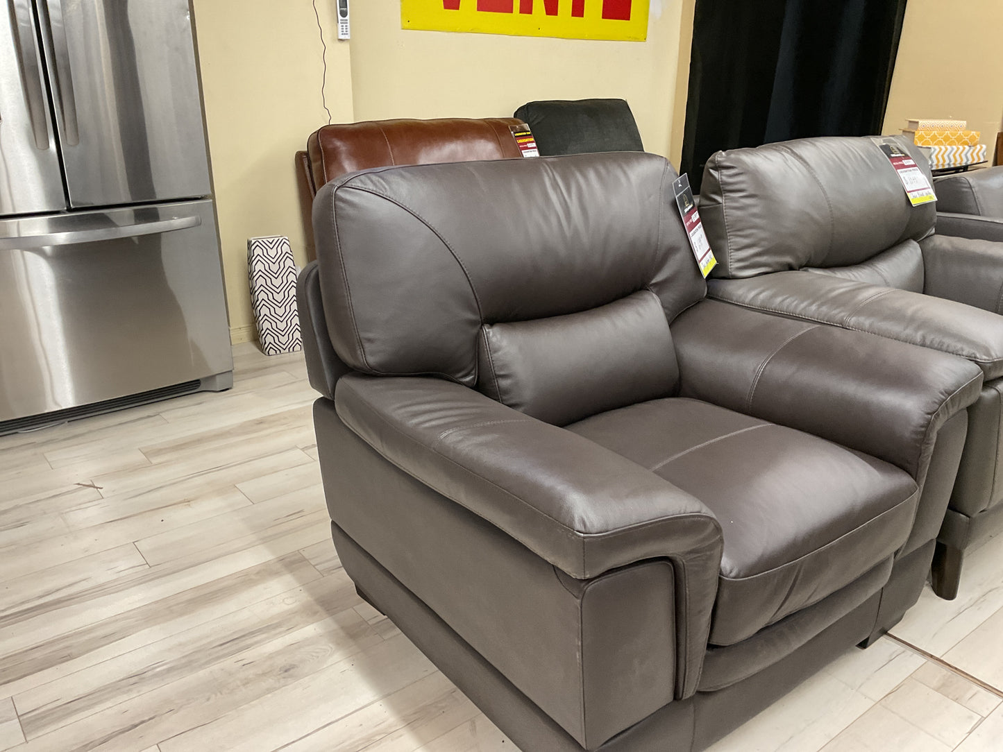 Chair Brown Leather/PVC