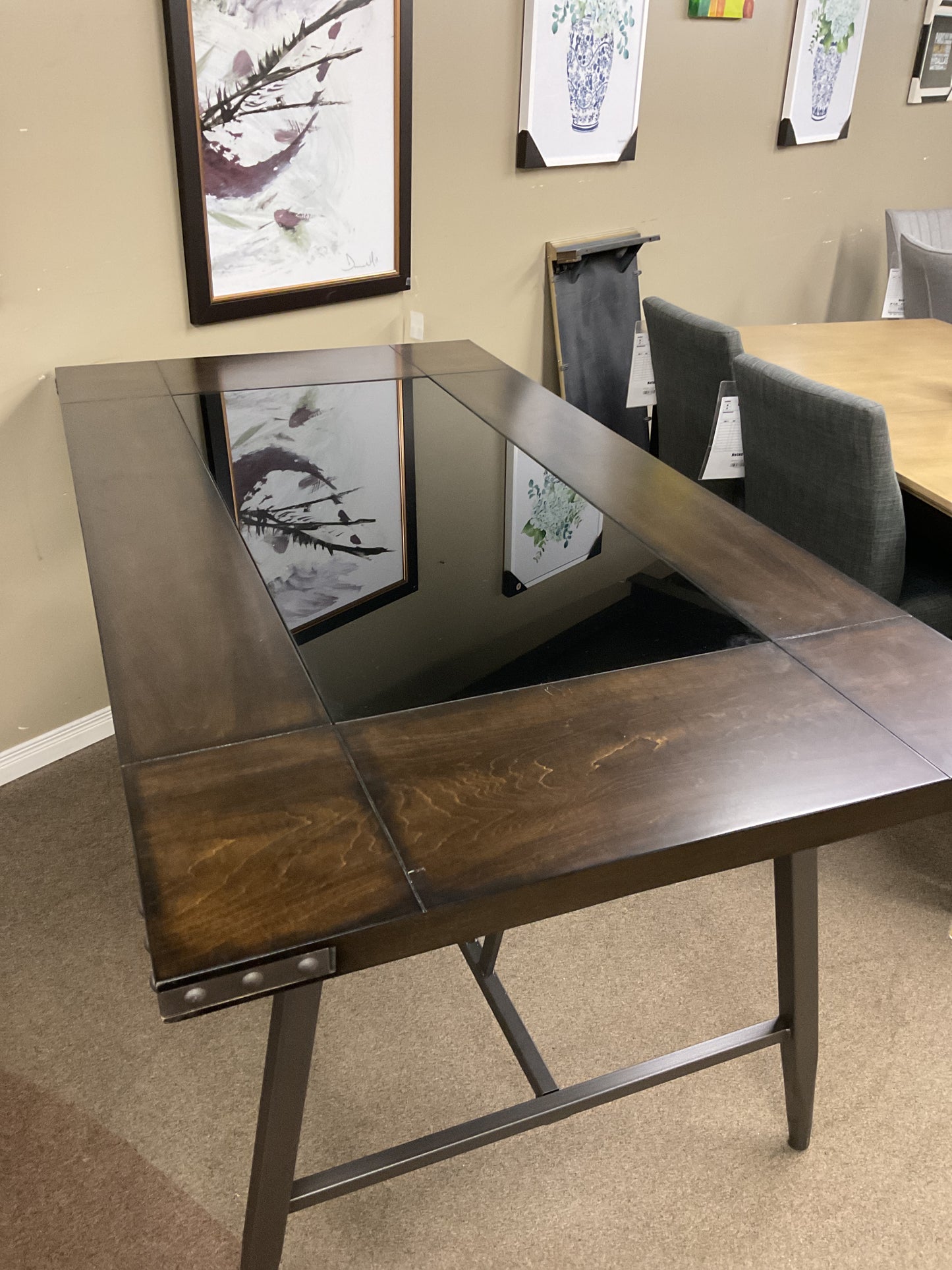 high table with glass