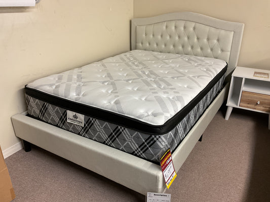 Queen Upholstered Bed - Ivory
