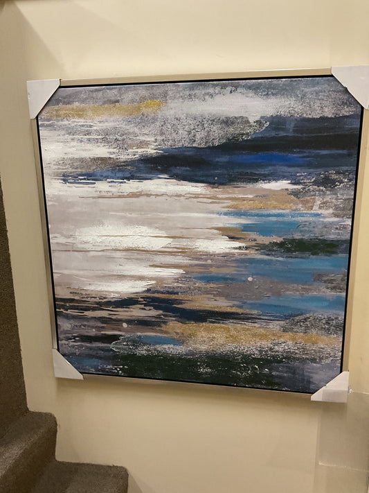 BLUE ICICLES CANVAS 36X36 -211900