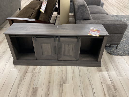 Entertainment Centre w/ Barn Door Cabinet - Grey