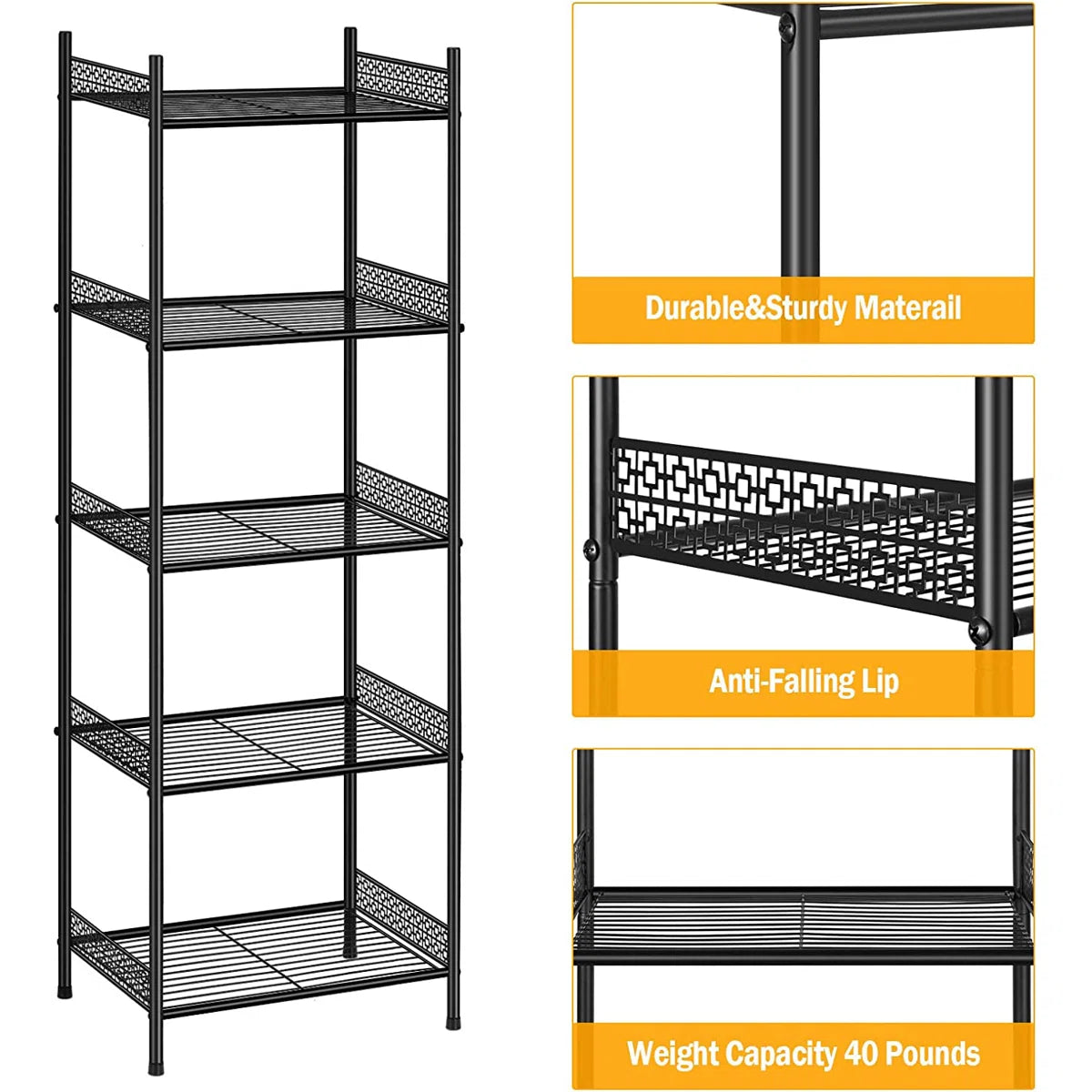 Laicie-Louise 57" H x 12.6" W x 16.3" D Shelving Unit