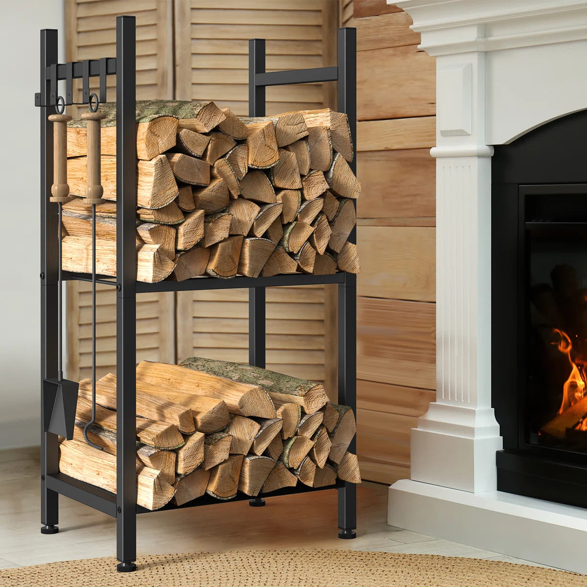 Kyreigh 15.7'' W Metal Log Rack