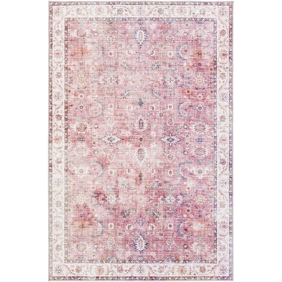 Milan Oriental Garnet/Mauve Area Rug