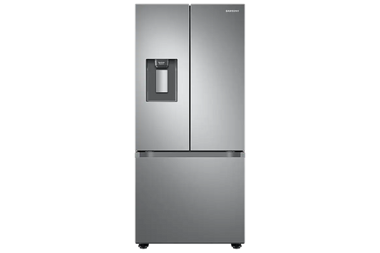 Samsung 22 cu. ft. 3-Door French Door Refrigerator with Twin Cooling Plus™, Ice Maker, and a fingerprint-resistant stainless steel finish. - RF22A4221SR/AA
