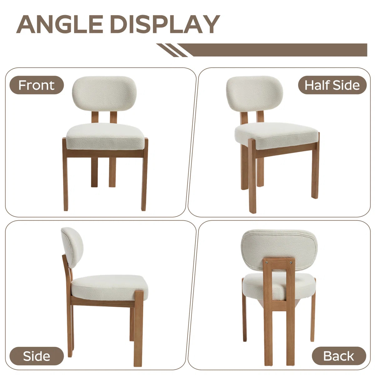 Solid Wood Dining Chairs Set, Modern Farmhouse Fabric Upholstered