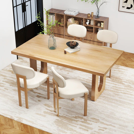 Solid Wood Dining Chairs Set, Modern Farmhouse Fabric Upholstered