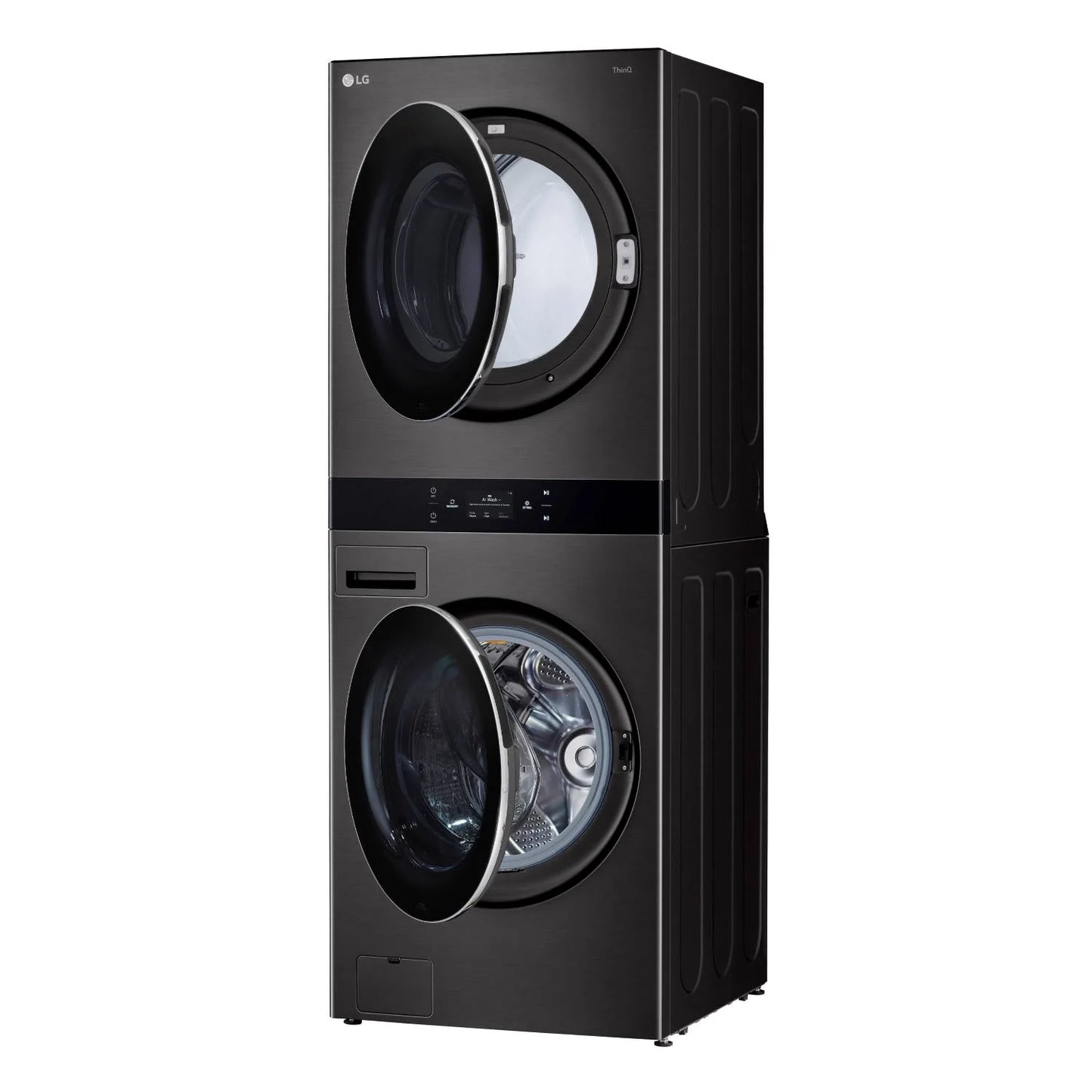LG Black Single Unit Wash Tower™ with Center Control®
