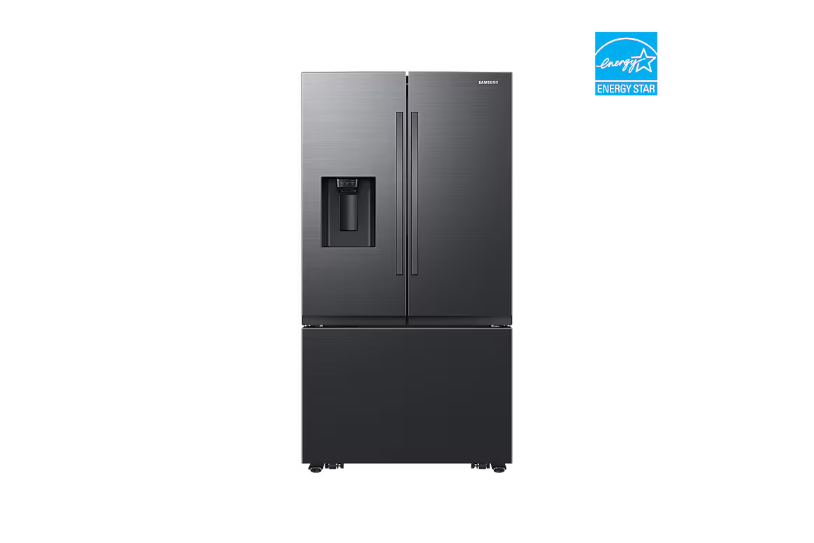 36" 3-Door Fridge with Ice/water dispenser and Freezer Ice Maker