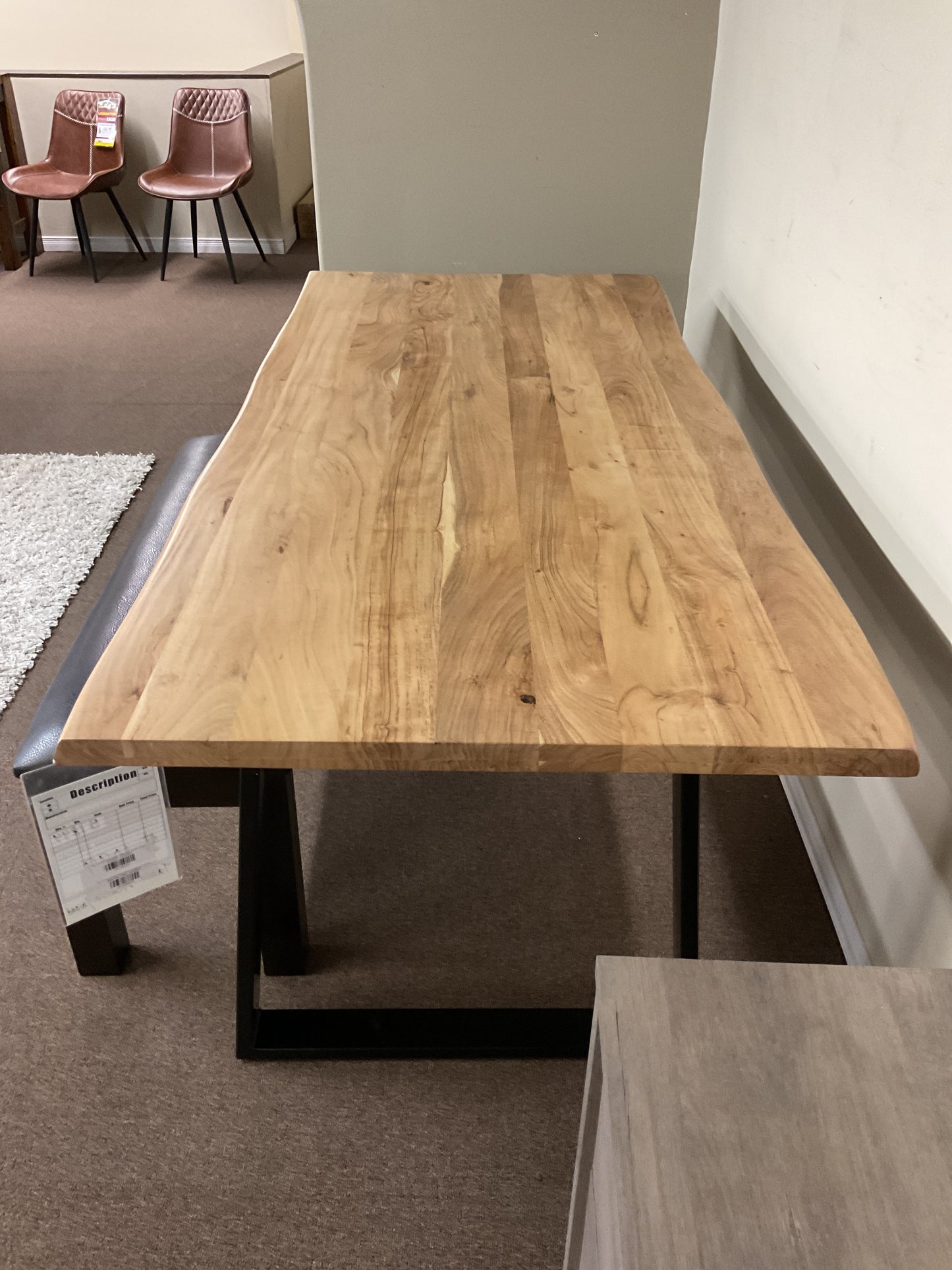 TABLE BASE ACACIAWOOD-BRN/BLK DINING TBL BASE-8400-TBS-Y3699