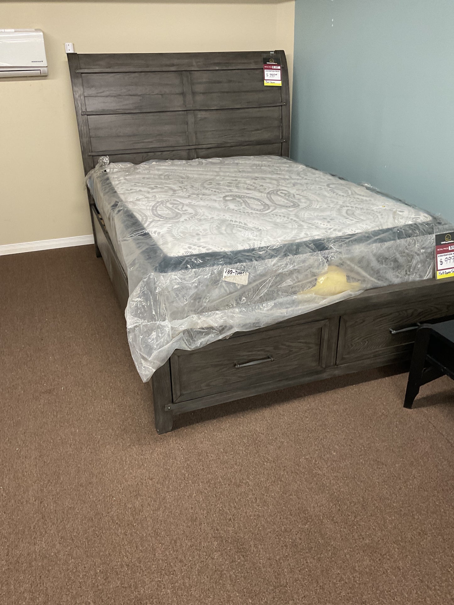 Queen Bed - Grey