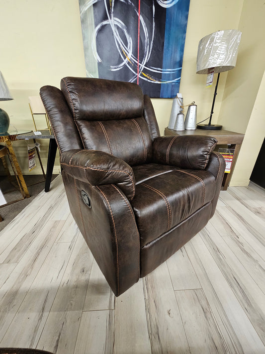 Recliner/Glider Chair - Leathaire Brown
