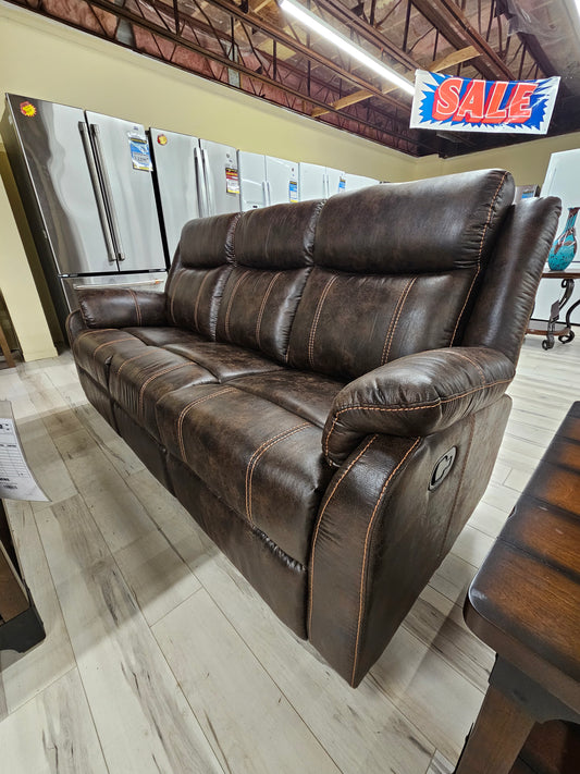 Sofa Recliner - Leathaire Brown