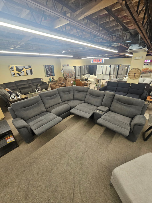 Sectional - 6-Piece Recliner Sectional including Console w/USB