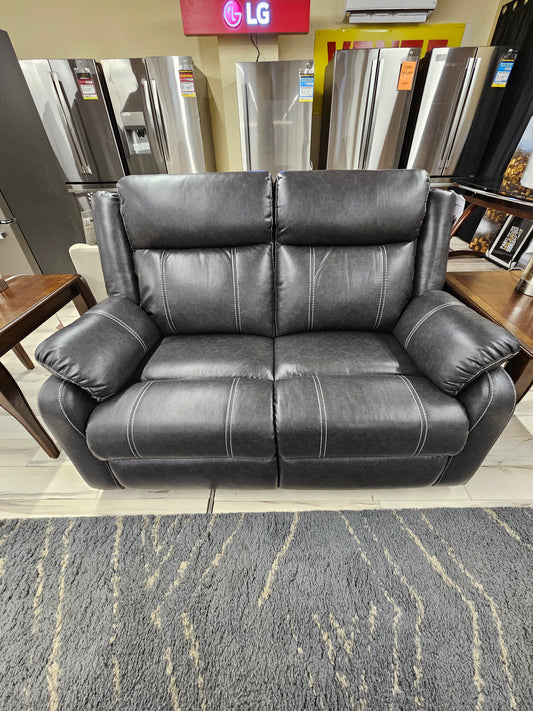 Recliner Loveseat - Leathaire Grey
