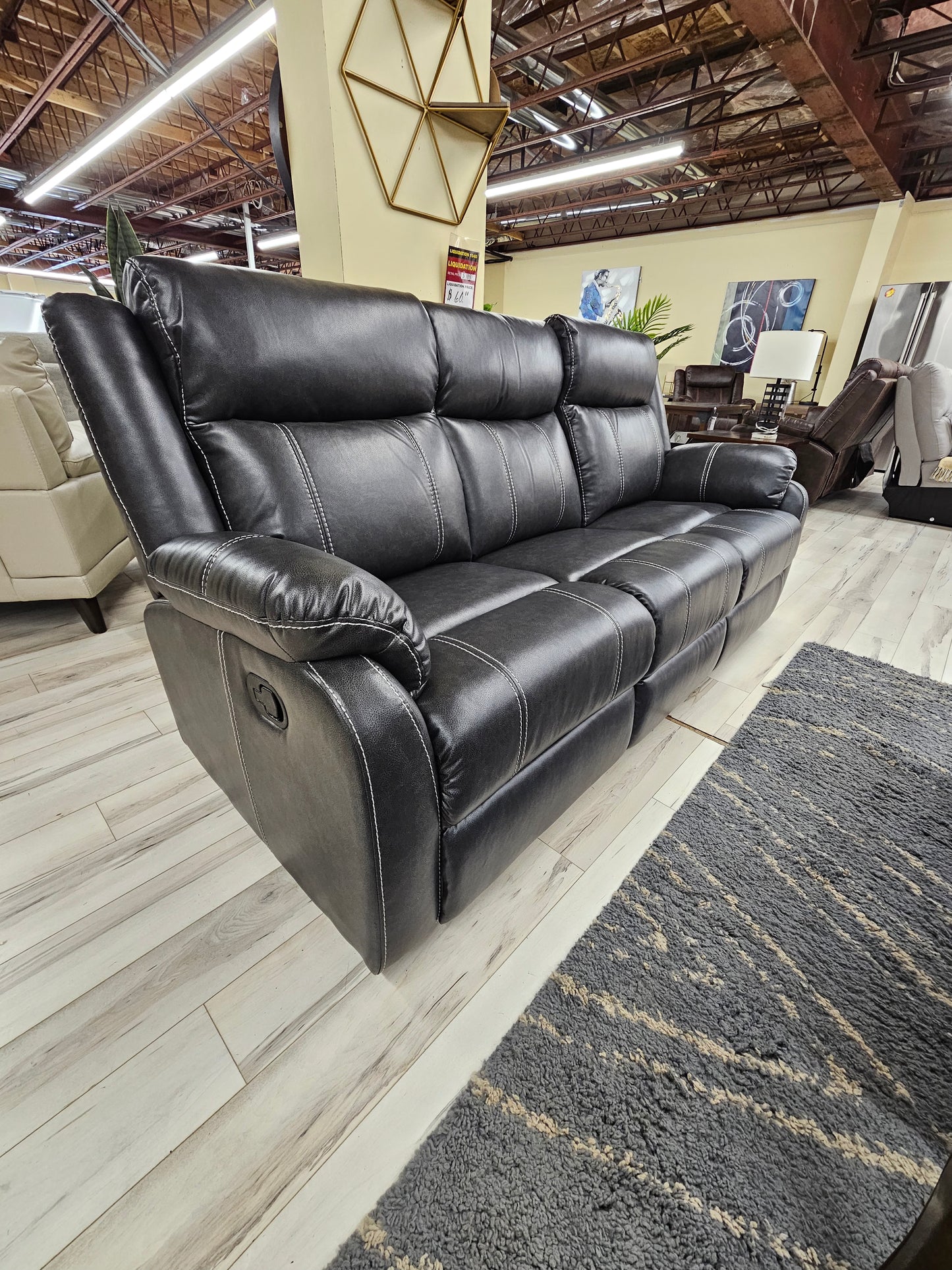 Sofa Recliner - Leathaire Grey