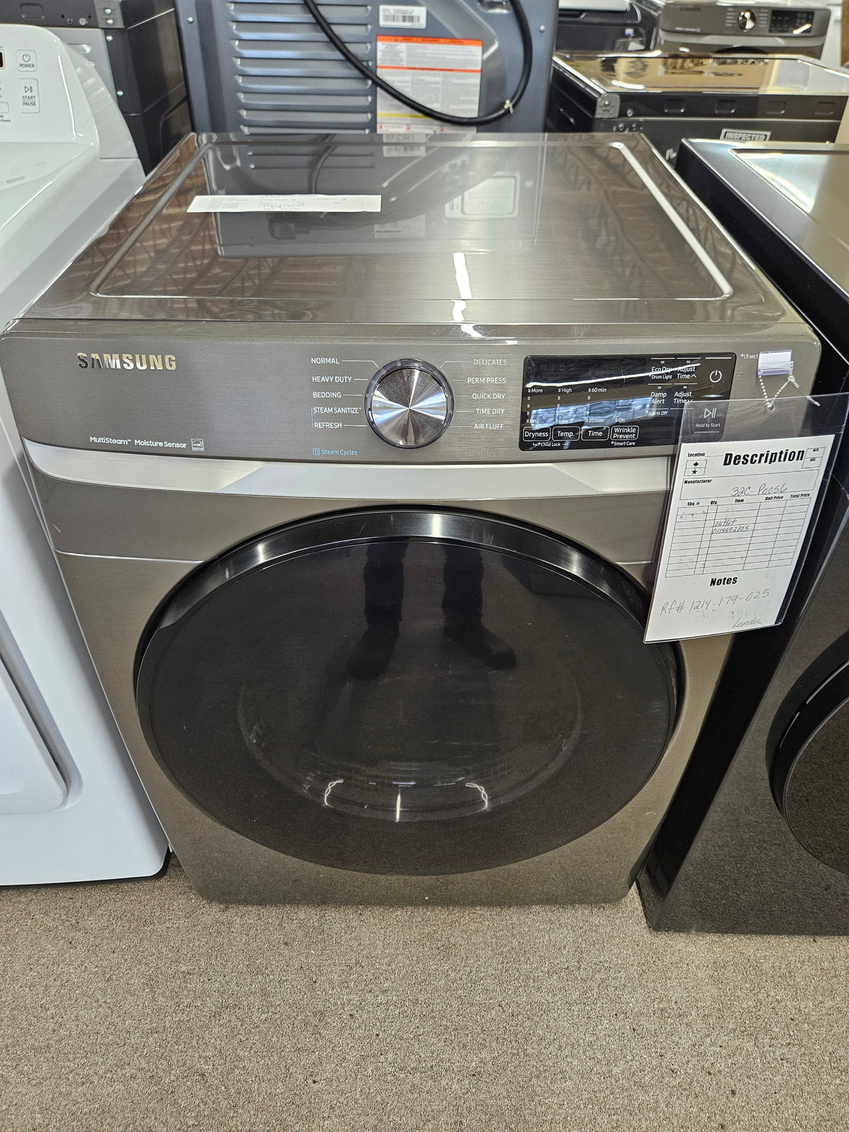 Sécheuse électrique Samsung Platinum de 27 po et 7,5 pi³ avec Steam Sanitize+ - DVE45T6100P 