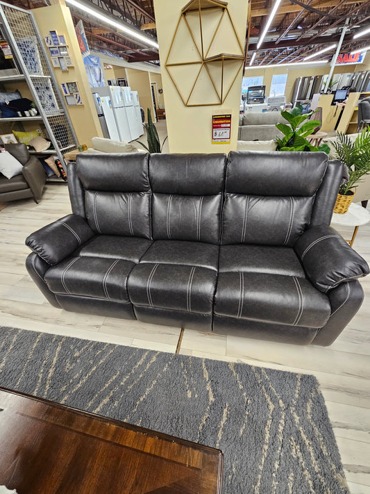 Sofa Recliner - Leathaire Grey