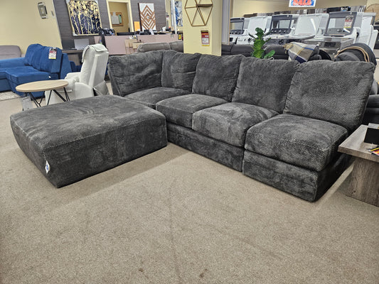 Sectional - 3 pcs & Oversized Ottoman Smoke