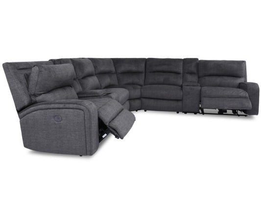 Sectional - Power Recliner Charcoal Granada